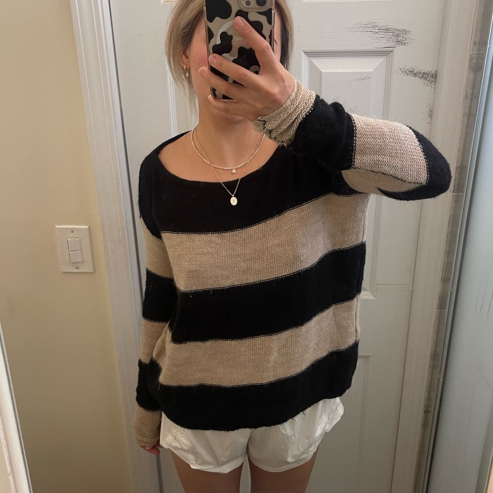 Brandy Melville Wool Sweater with Color block Stripes